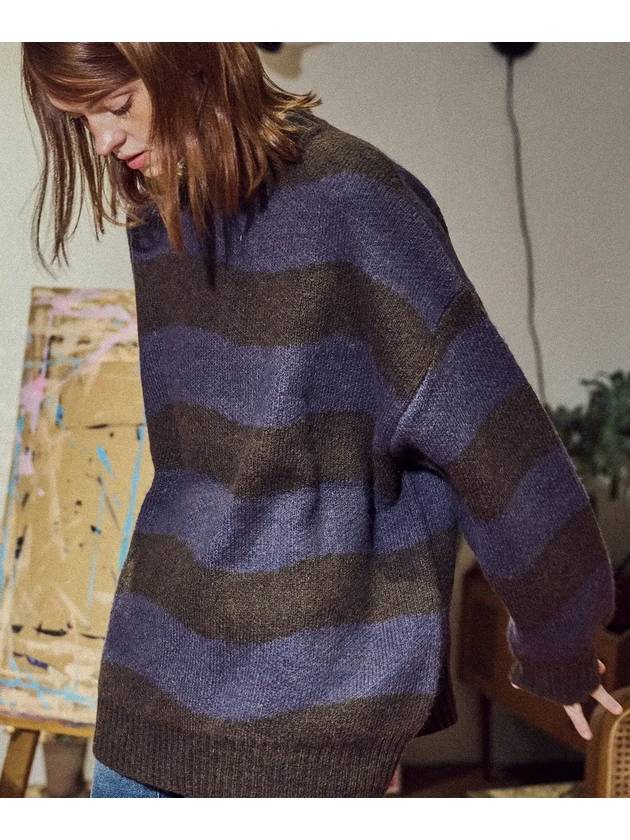 Wave brush striped sweater brown purple - CPGN STUDIO - BALAAN 3