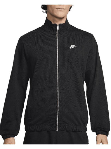 Club Knit Jacket M Black White FQ3427 010 - NIKE - BALAAN 1