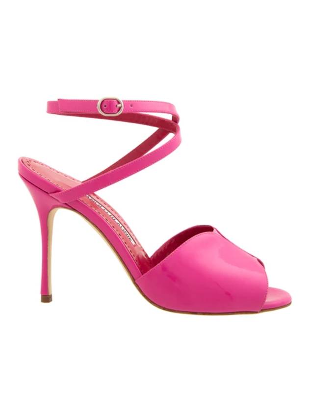 Women's Ankle Strap Leather Sandals Heel Pink - MANOLO BLAHNIK - BALAAN 1