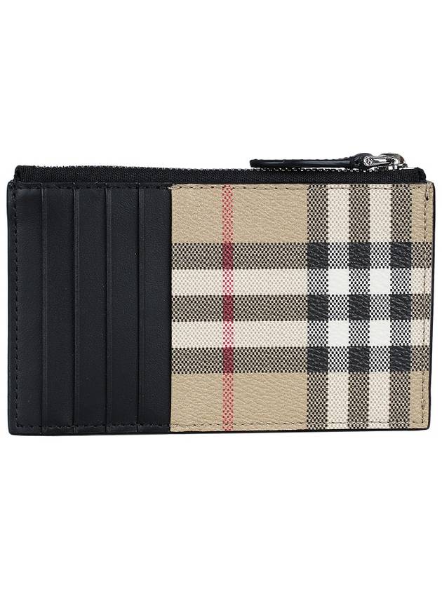 Vintage Check Leather Card Wallet Beige - BURBERRY - BALAAN 5