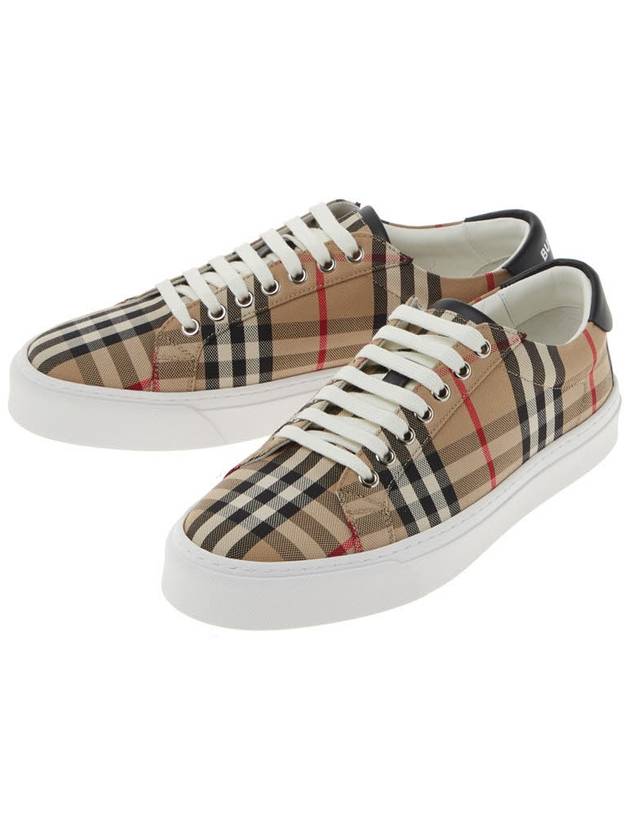 Vintage Check Cotton Low Top Sneakers Beige - BURBERRY - BALAAN 2