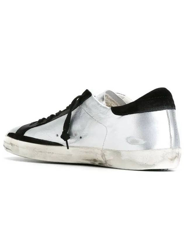 Black Tab Leather Superstar Low Top Sneakers Silver - GOLDEN GOOSE - BALAAN 5