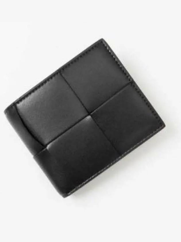 Maxi Intrecciato Coinpurse Half Wallet Black - BOTTEGA VENETA - BALAAN 2