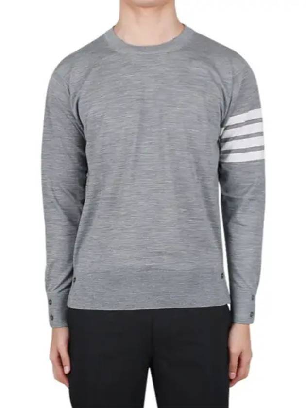 4 Bar Armband Classic Merino Wool Knit Top Medium Grey - THOM BROWNE - BALAAN 2