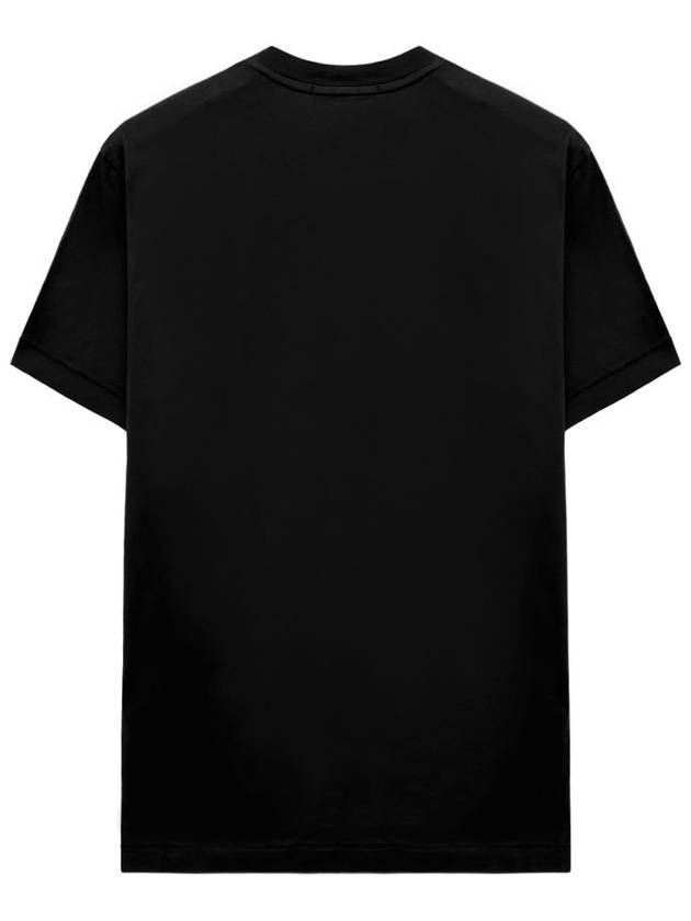 Logo Patch Cotton Short Sleeve T-Shirt Black - STONE ISLAND - BALAAN 3