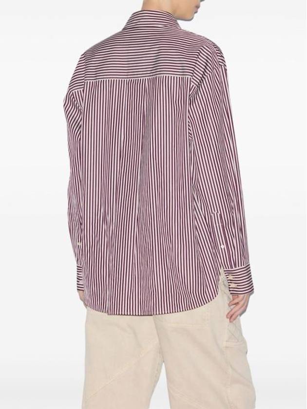 Fabrica Striped Long Sleeve Shirt Ecru Burgundy - ISABEL MARANT - BALAAN 5