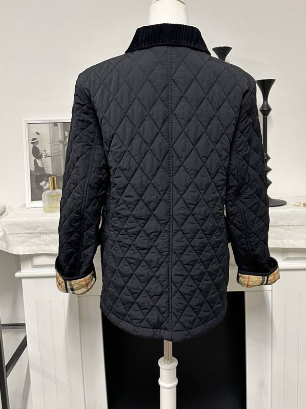 Corduroy Collar Quilted Jacket Black - BURBERRY - BALAAN 11