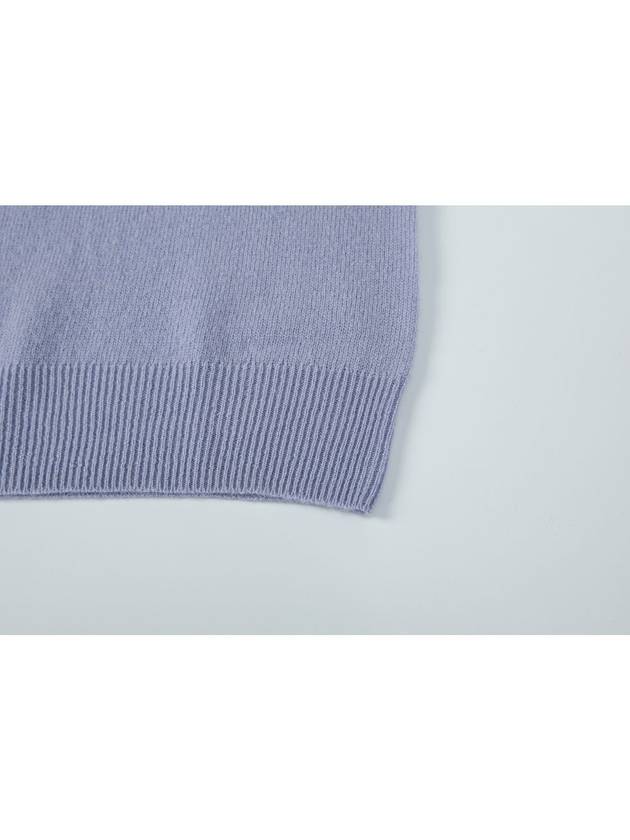 100% Wool V Neck Sleeve Sweater LavenderC3KPO75LA - CALLAITE - BALAAN 3