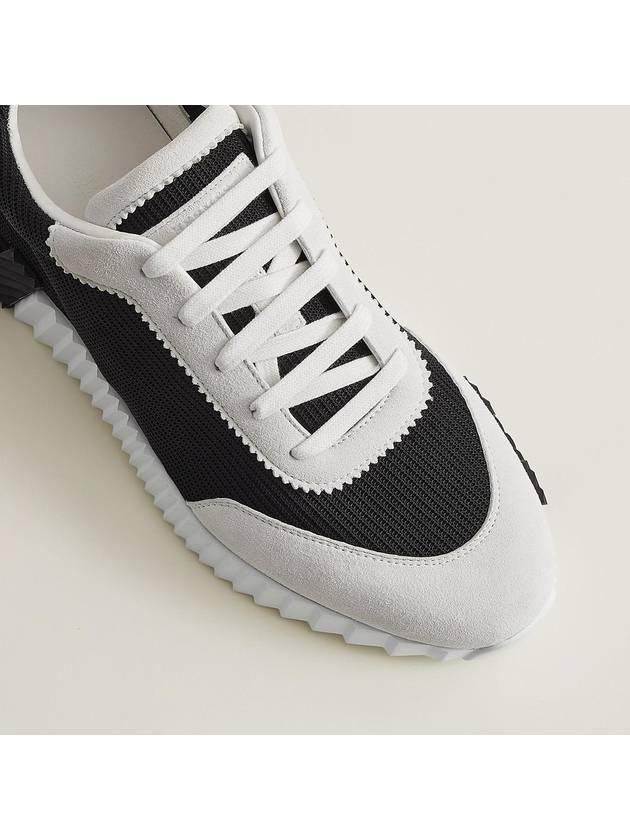 Bouncing Sneakers Mesh Suede Goatskin & Noir Blanc - HERMES - BALAAN 7