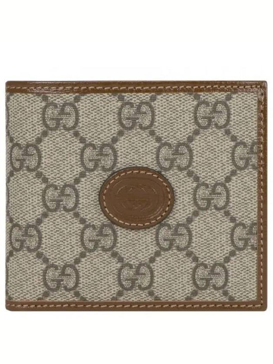 GG Supreme Interlocking Half Wallet Brown - GUCCI - BALAAN 2