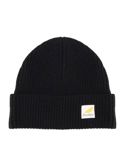 Logo Patch Wool Beanie Black - JW ANDERSON - BALAAN 2