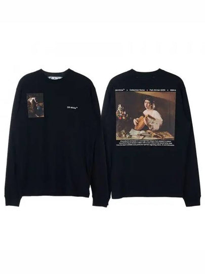 Caravaggio Lute Print Long Sleeve T-Shirt Black - OFF WHITE - BALAAN 2