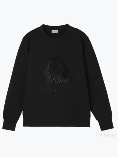 Crystal Logo Sweatshirt Black - MONCLER - BALAAN 2