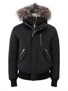 Dixon Nordic Tech Down Silver Fox Fur Bomber Jacket Black Silver - MACKAGE - BALAAN 4