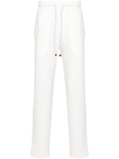 Men's Techno Fleece Cotton Track Pants White - BRUNELLO CUCINELLI - BALAAN 2