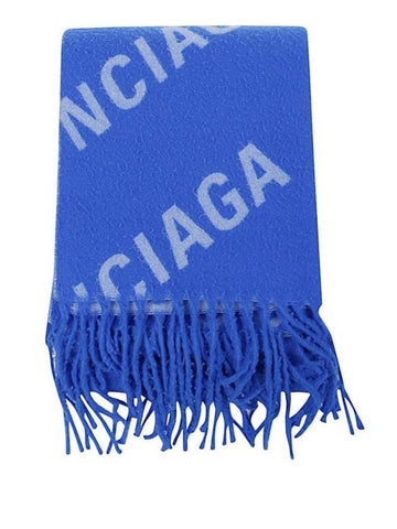 All-Over Logo Muffler Blue - BALENCIAGA - BALAAN 1