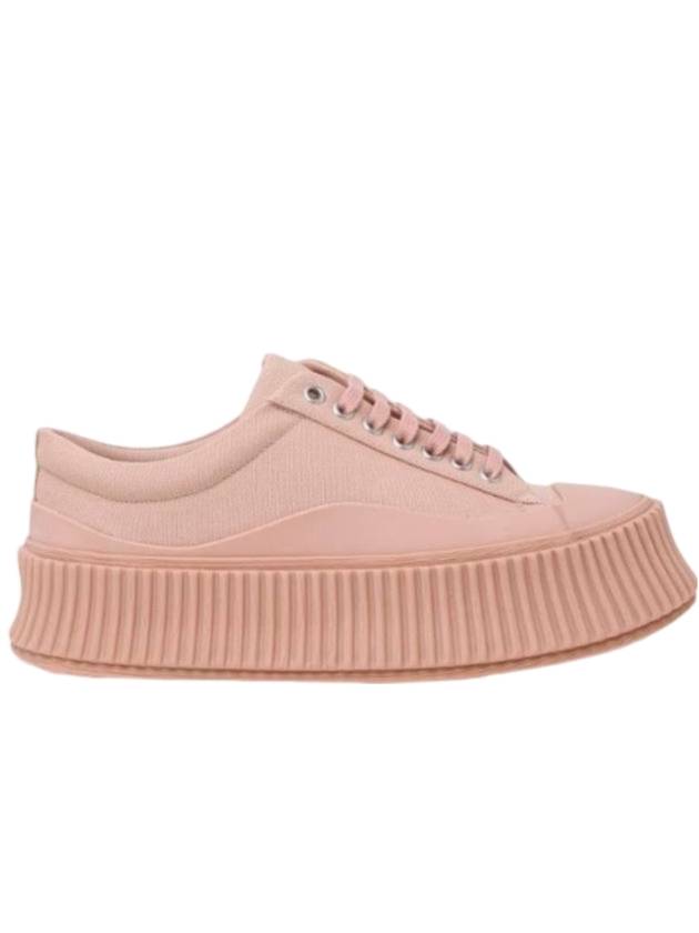 Platform Cotton Fabric Low Top Sneakers Pink - JIL SANDER - BALAAN 1