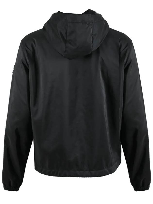 Triangle Logo Padded Hooded Jacket Black - PRADA - BALAAN 4