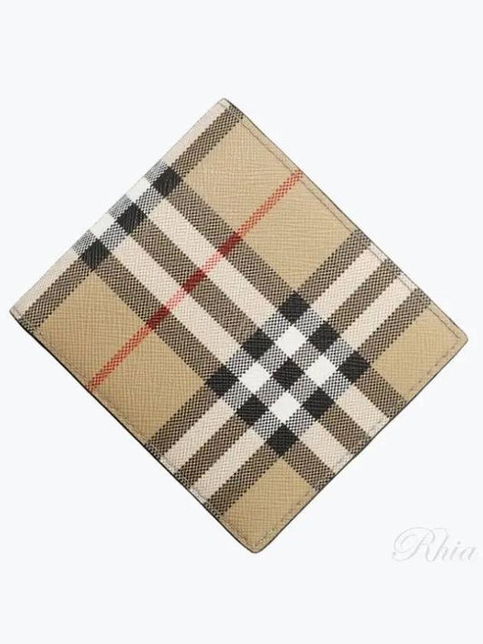 Vintage Check Half Wallet Beige - BURBERRY - BALAAN 2