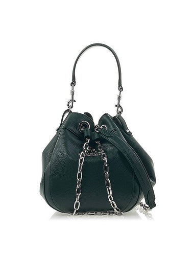 Chrissy Medium Bucket Bag Dark Green - VIVIENNE WESTWOOD - BALAAN 1