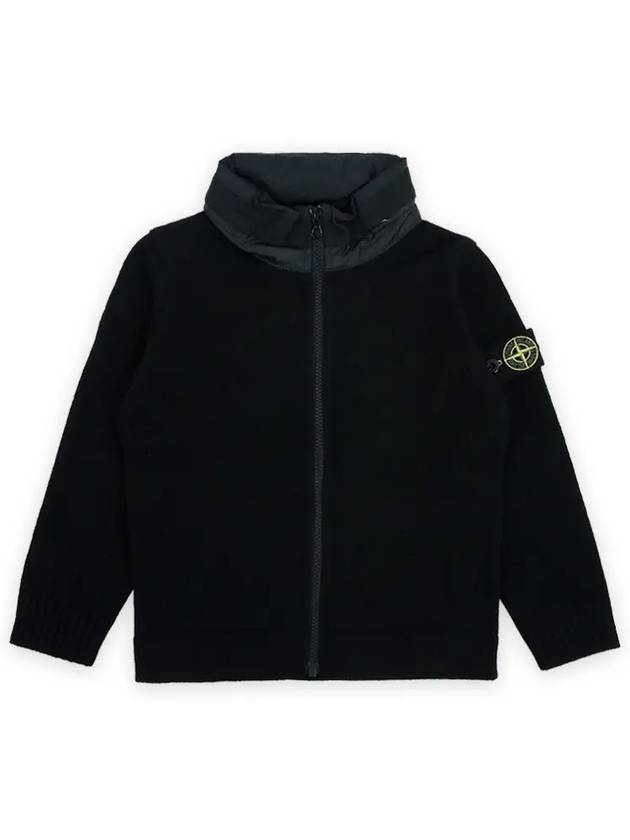 Kids Wappen Patch High Neck Cardigan Black - STONE ISLAND - BALAAN 3