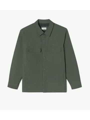 Men s Corduroy Outer Shirt Dark Khaki - LACOSTE - BALAAN 1