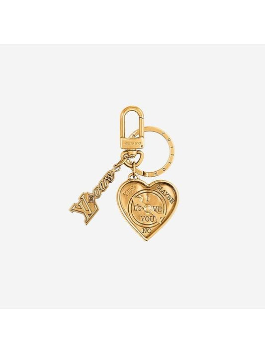 LV Lovers Heart Bag Charm Key Holder Gold - LOUIS VUITTON - BALAAN 1