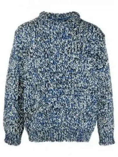 Men's Mouline Effect Wool Blend Knit Top Blue - MAISON MARGIELA - BALAAN 2