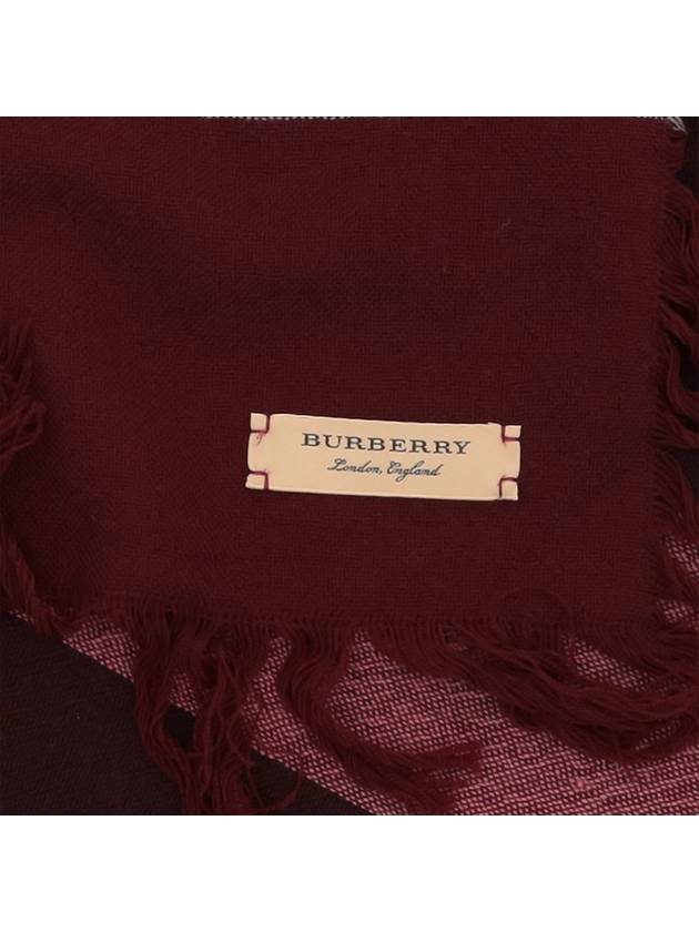 House Check Merino Wool Square Scarf Garnet Pink - BURBERRY - BALAAN 5