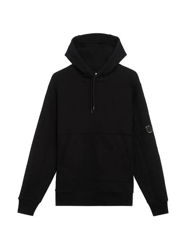 Diagonal Raised Fleece Lens Hoodie Black - CP COMPANY - BALAAN 4