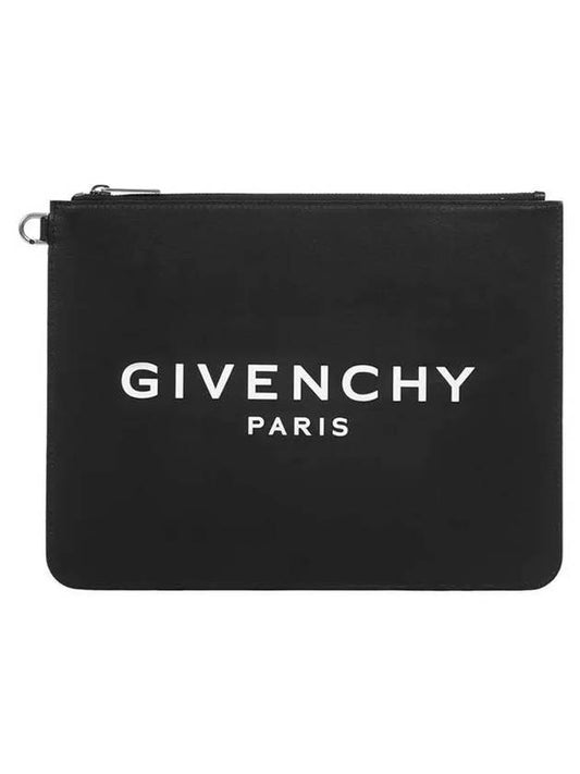 logo large clutch bag black - GIVENCHY - BALAAN.