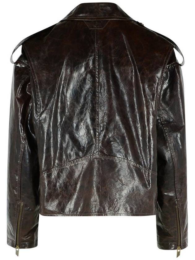 Salvatore Santoro Brown Leather Bomber Jacket - SALVATORE SANTORO - BALAAN 3