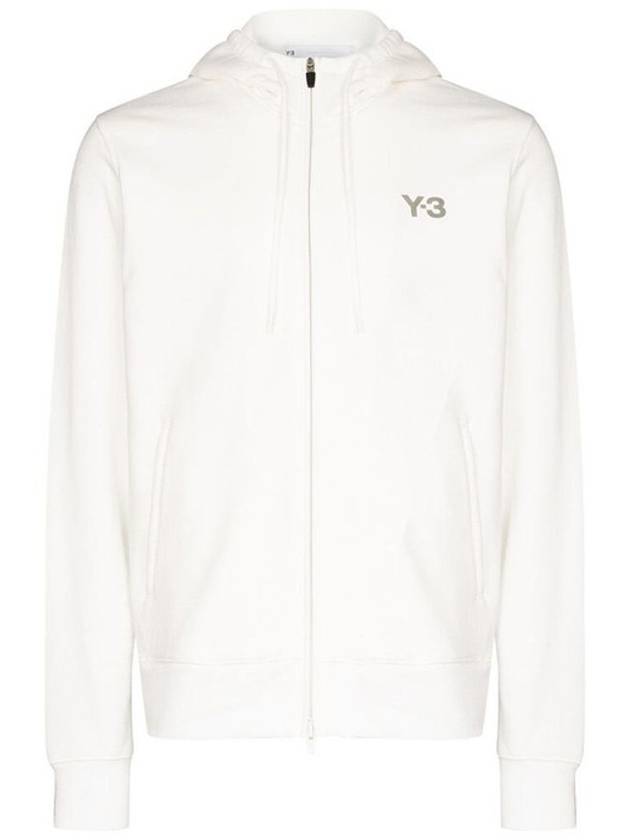 Logo Graphic Print Zip Up Hoodie White - Y-3 - BALAAN 1