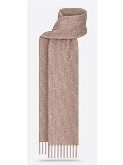 Oblique Double Sided Cashmere Wool Scarf Beige - DIOR - BALAAN 2