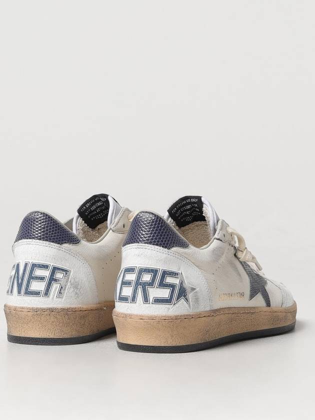 Ballstar Dusty Blue Tab Low Top Sneakers White - GOLDEN GOOSE - BALAAN 4