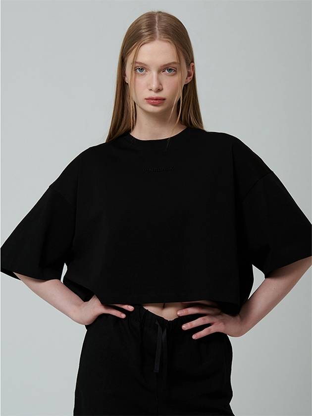 Logo Crop T-Shirt Black - PINBLACK - BALAAN 1