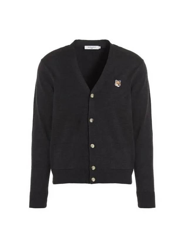 Fox Head Patch Classic Cardigan Anthracite - MAISON KITSUNE - BALAAN 2