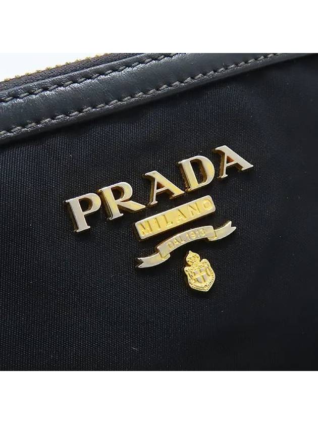 1BH046 Black Pocono Nylon Double Zip Cross Bag - PRADA - BALAAN 5