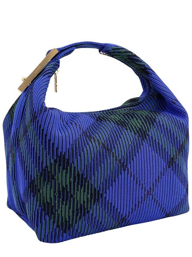 Peg Medium Check Pattern Duffel Bag Blue - BURBERRY - BALAAN 3