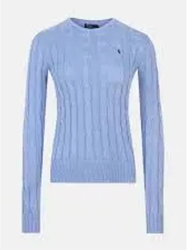 Embroidered Logo Pony Cable Knit Top Blue - POLO RALPH LAUREN - BALAAN 2