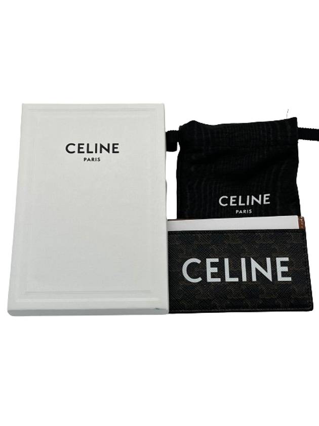 Triomphe Canvas Logo Card Wallet Tan - CELINE - BALAAN 3