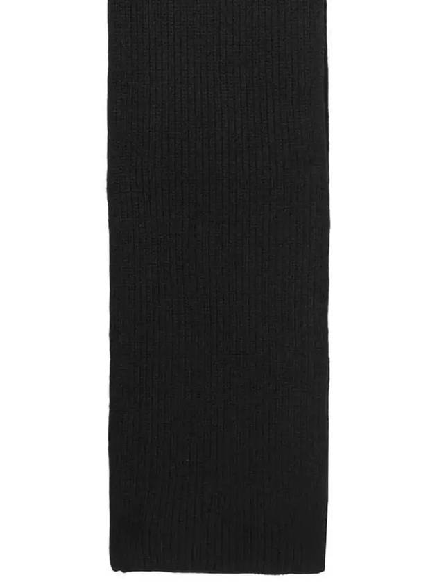 Embroidered Pony Logo Ribbed Muffler Black - POLO RALPH LAUREN - BALAAN 4