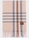 100% cashmere line check muffler pink - RECLOW - BALAAN 8