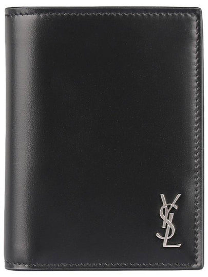 Men's Tiny Monogram Logo Half Wallet Black - SAINT LAURENT - BALAAN 2