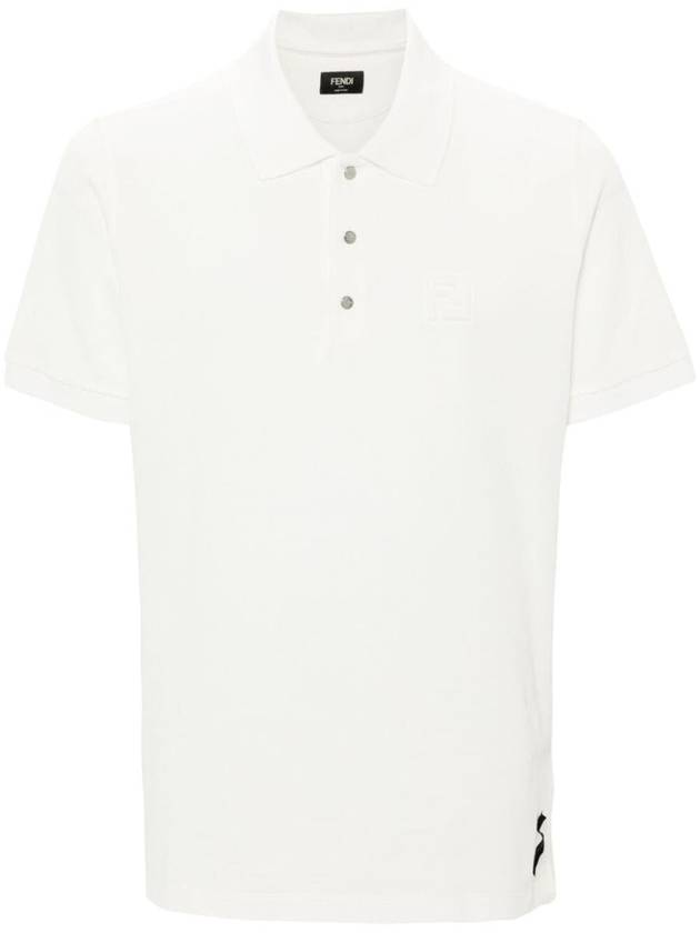 Fendi Pique Polo Shirt With Embossed Ff Logo Clothing - FENDI - BALAAN 1