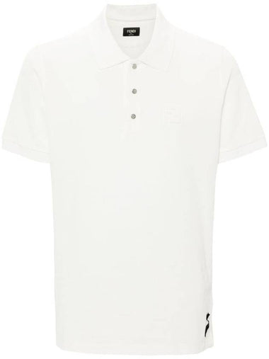 Fendi Pique Polo Shirt With Embossed Ff Logo Clothing - FENDI - BALAAN 1