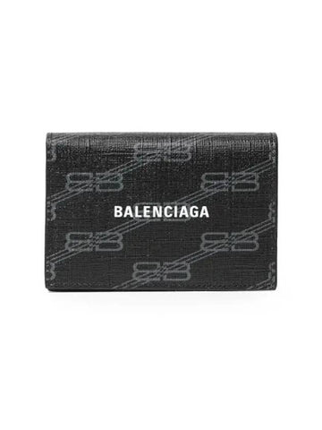 BB Monogram Card Wallet Black - BALENCIAGA - BALAAN 1