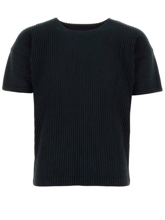 Pleated Short Slevee T-Shirt Black - ISSEY MIYAKE - BALAAN 2