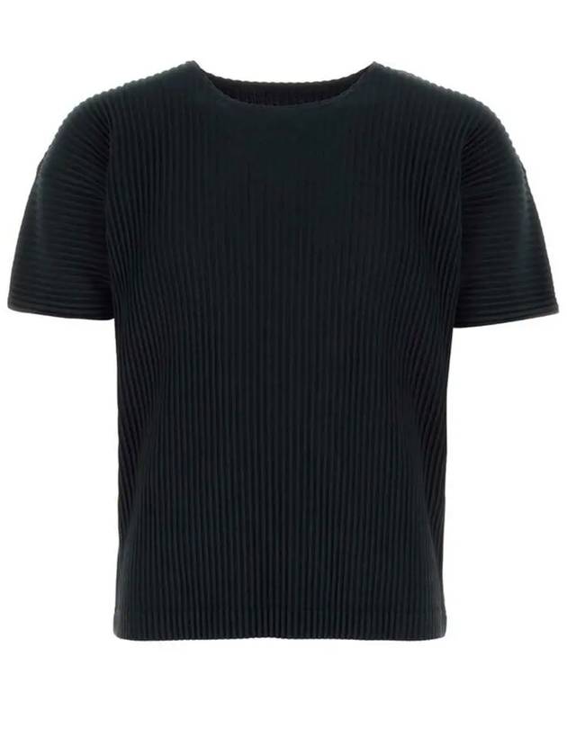 Pleated Short Slevee T-Shirt Black - ISSEY MIYAKE - BALAAN 3