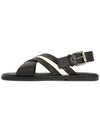 Jamilo Strap Leather Sandals Black - BALLY - BALAAN 1